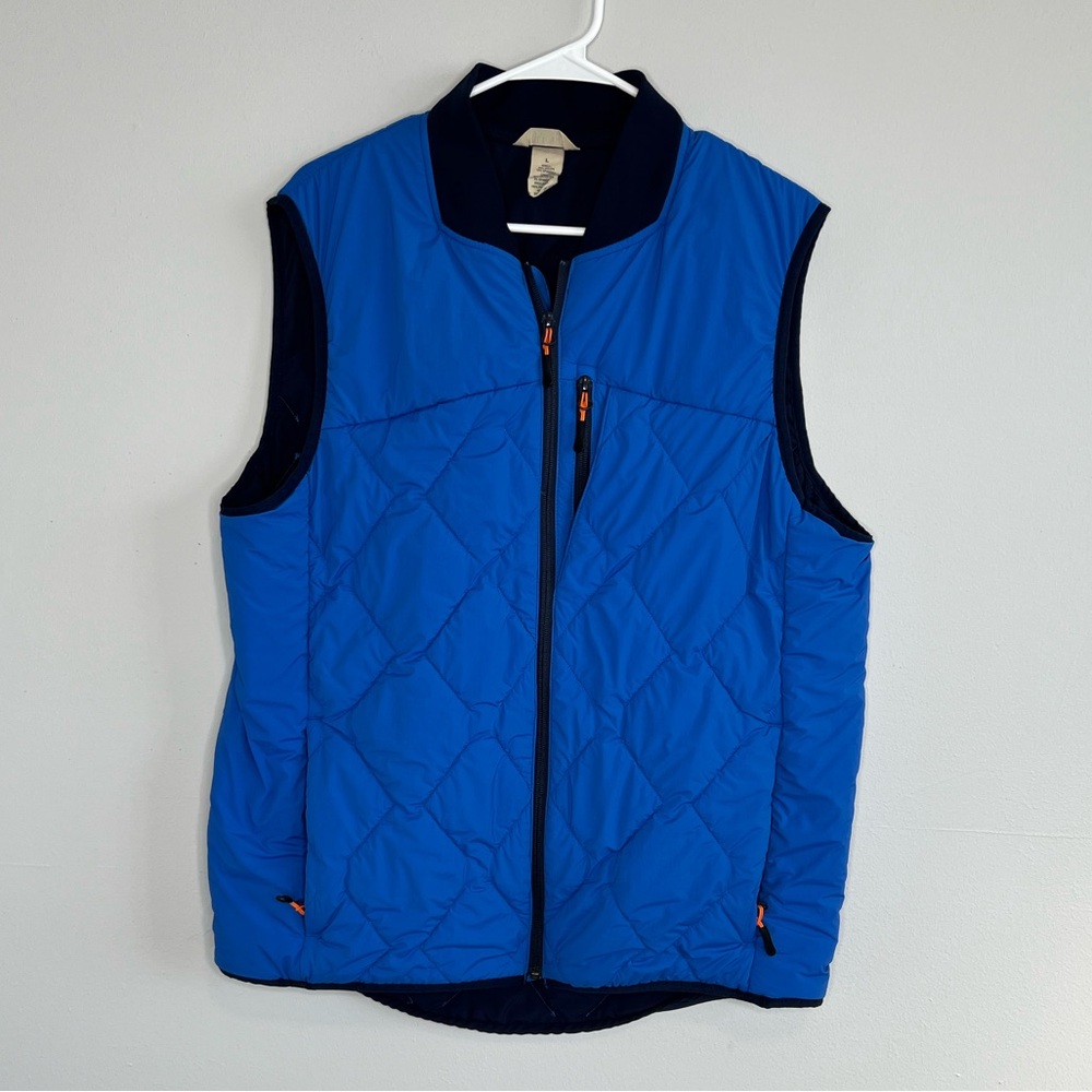 Duluth Trading Co Men’s Blue Agiloft Quilted Puffer Vest Large Zipper Pockets
